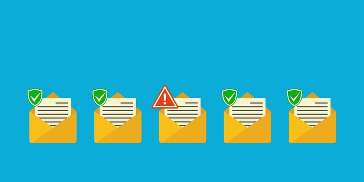 compromised email attachment with hazard sign